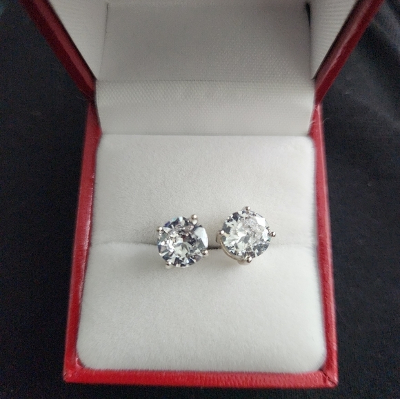 COPY - New 3.00 ct. t.w. CZ Stud Earrings in 14kt White Gold - Picture 1 of 4